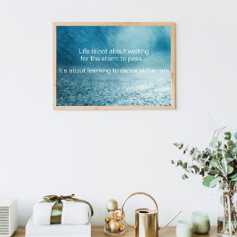 Levensstruiken Inspirerend Quote Rain Foto Poster