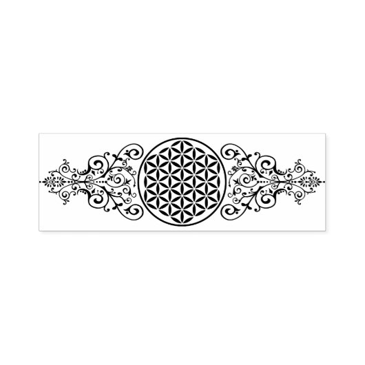 Levenstempelbloem - ornamenten zwart 1 zelfinktende stempel (Design)