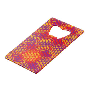 Levenstempelpatroon - oranje roze creditkaart flessenopener