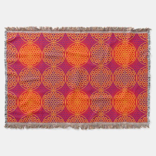 Levenstempelpatroon - oranje roze deken (Voorkant)