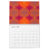 Levenstempelpatroon - oranje roze kalender (Jan 2027)