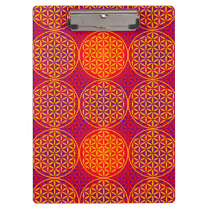 Levenstempelpatroon - oranje roze klembord