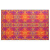 Levenstempelpatroon - oranje roze stof (Yard (91,4 cm))