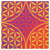 Levenstempelpatroon - oranje roze stof (Swatch)