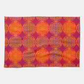 Levenstempelpatroon - oranje roze theedoek (Horizontaal)
