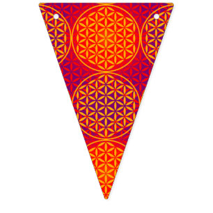 Levenstempelpatroon - oranje roze vlaggetjes