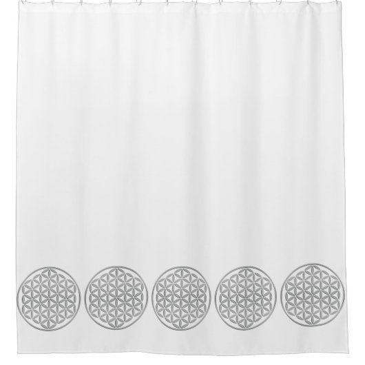 Levenstralen / Blume des lebens - zegel zilver Douchegordijn (Voorkant)