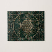 Levenstralen in de boom van het leven Malachite en Legpuzzel (Horizontaal)