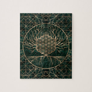 Levenstralen in de boom van het leven Malachite en Legpuzzel