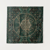 Levenstralen in de boom van het leven Malachite en Wandkleed (Voorkant (horizontaal))