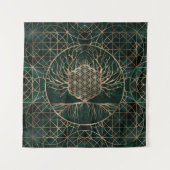 Levenstralen in de boom van het leven Malachite en Wandkleed (Voorkant)