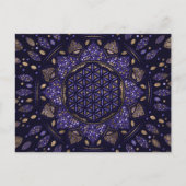 Levenstralen in Lotus Dot Kunstappels en goud Briefkaart (Voorkant)