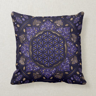 Levenstralen in Lotus Dot Kunstappels en goud Kussen