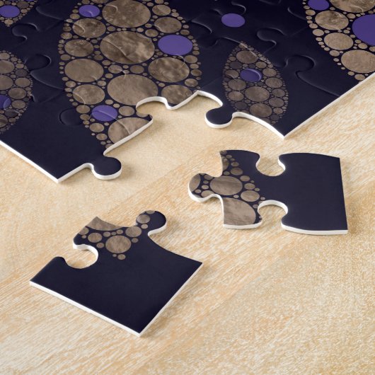 Levenstralen in Lotus Dot Kunstappels en goud Legpuzzel (Zijkant)