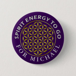 Levenstralen - zegels - gedistilleerde energie om  ronde button 5,7 cm