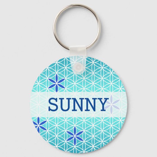 Levenstrook - zegel naadloos patroon - cyaan sleutelhanger (Voorkant)