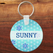 Levenstrook - zegel naadloos patroon - cyaan sleutelhanger (Voorkant)