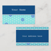 Levenstrook - zegel naadloos patroon - cyaan visitekaartje (Voorkant / Achterkant)