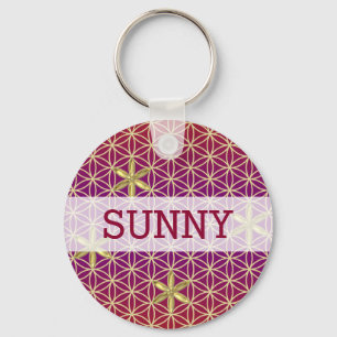 Levenstrook - zegel naadloos patroon - rood goud sleutelhanger