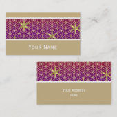 Levenstrook - zegel naadloos patroon - rood goud visitekaartje (Voorkant / Achterkant)