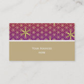 Levenstrook - zegel naadloos patroon - rood goud visitekaartje (Achterkant)