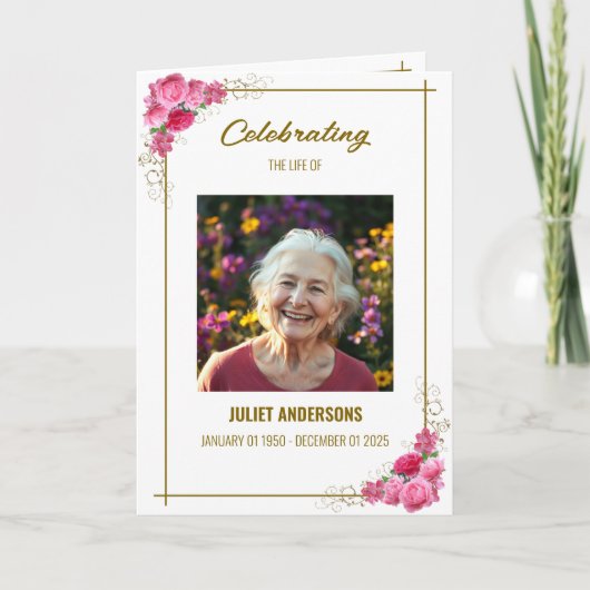 Levensuitvaartkaart Vouwen Kaart Uitnodiging Overl (Voorkant)