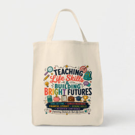 Levensvaardigheden onderwijzen en heldere toekomst tote bag