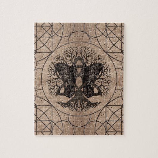 Levensvatboom - met een houten ravlies legpuzzel (Verticaal)