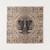 Levensvatboom - met een houten ravlies wandkleed (Voorkant)