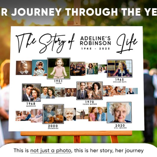 Levensverhaal – Tijdlijn Poster Rouwherinnering