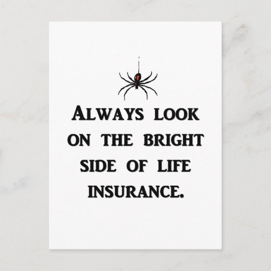 levensverzekering die altijd op het juiste moment briefkaart (Voorkant)