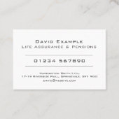 Levensverzekering & Pensioenen met Foto van Houder Visitekaartje (Achterkant)