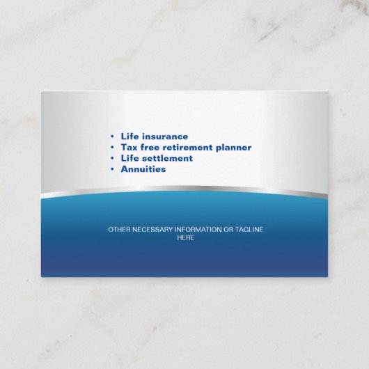 Levensverzekering Visitekaartje (Achterkant)