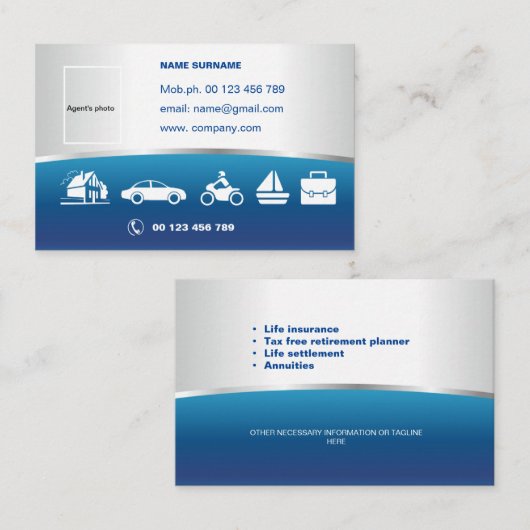 Levensverzekering Visitekaartje (Voorkant / Achterkant)
