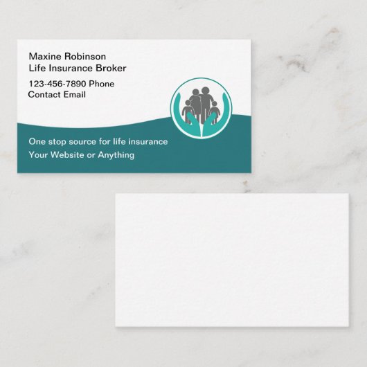 Levensverzekeringen Moderne Visitekaartjes (Voorkant / Achterkant)