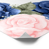 Levensviering Blauw Roze Foto Ontvangstbord Poster (Hoek)