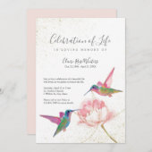 Levensviering Bloemenkolibrie Uitnodiging (Voorkant / Achterkant)