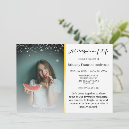 Levensviering Elegante en smaakvolle begrafenis Kaart (Staand voorkant)