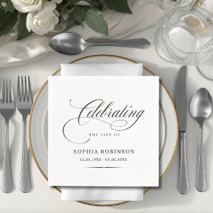 Levensviering Modern Elegante Script Funeral Servet