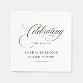 Levensviering Modern Elegante Script Funeral Servet (Voorkant)