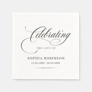 Levensviering Modern Elegante Script Funeral Servet
