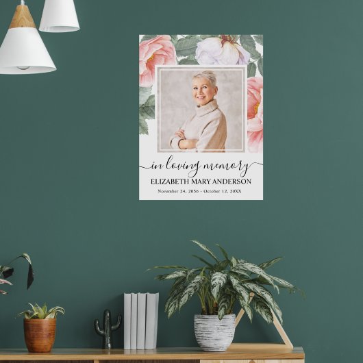 Levensviering Roze Bloem Foto Poster (Woonkamer 1)