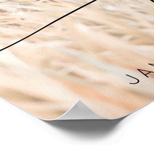 Levensviering Script Funeraal Foto | Wit Poster (Hoek)