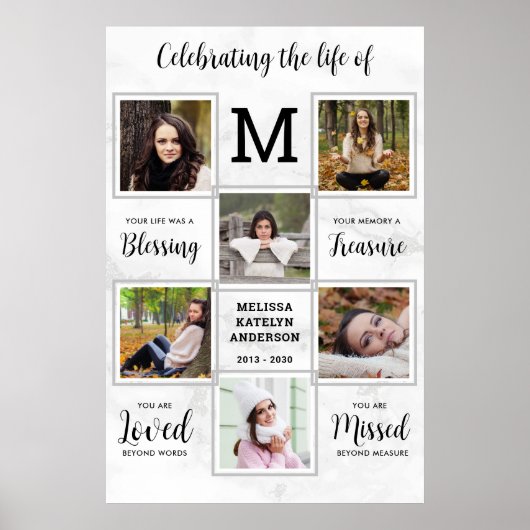 Levensviering Unieke fotomemorie Uitvaart Poster (Voorkant)