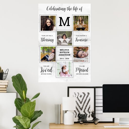 Levensviering Unieke fotomemorieel Uitvaart Poster (Thuiskantoor)