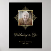 Levensviering Whimsisch Schrift Foto Begrafenis Poster (Voorkant)