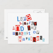 Levensvrijheid en het nastreven van geluk briefkaart (Voorkant / Achterkant)