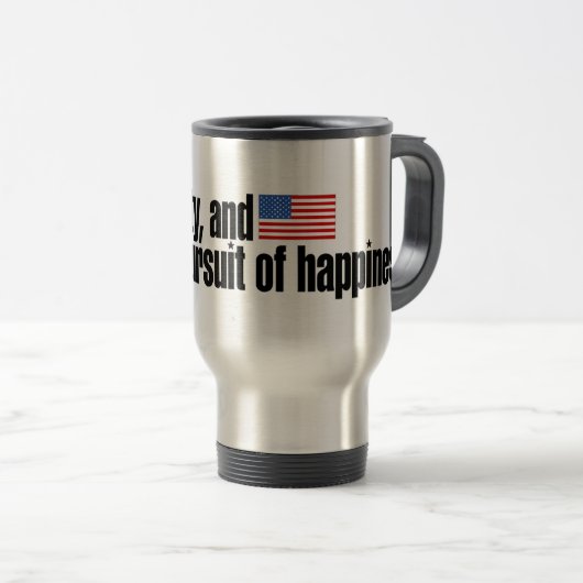Levensvrijheid nastreven van geluk reisbeker (Voorkant rechts)