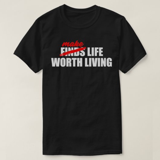 LEVENSWAARDIG LEVENS ZWARTE T-SHIRT (Design voorkant)