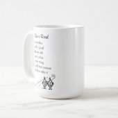 Levensweg - een grappig slecht gedicht voor een vr koffiemok (Voorkant links)